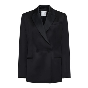 Black Wool Tuxedo Jacket Satin Lapels