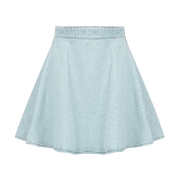 Light Denim Flared Mini Skirt