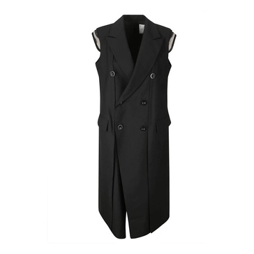 Double-Breasted Sleeveless Vest Jacket