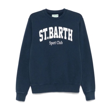 Blue Sweater with Logo Print