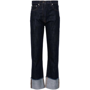 Blue Denim Tapered Leg Jeans