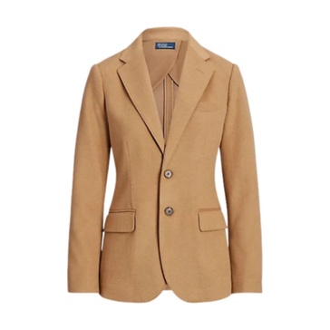 Wool Camel Blazer - Size 10, Color: POLO CAMEL