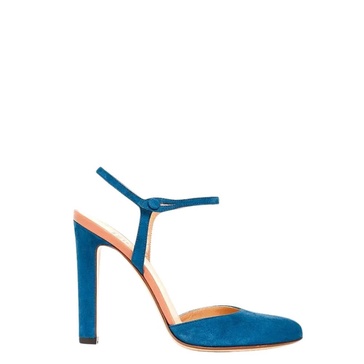 Blue Ocean Suede Mary Jane Heels