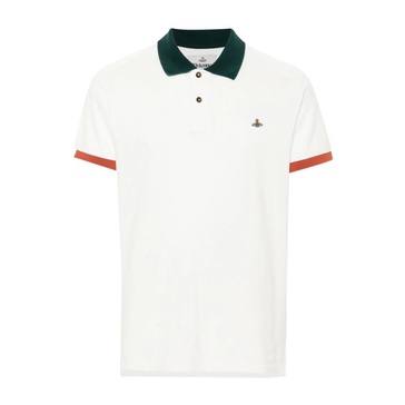 White Polo Shirt with Orb Logo