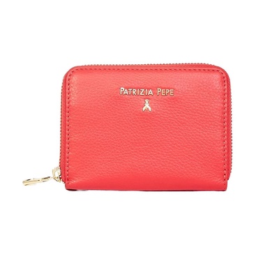 Red Zip Around Wallet with Golden Fly Logo