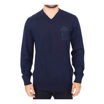 Blue V-neck Pullover Sweater