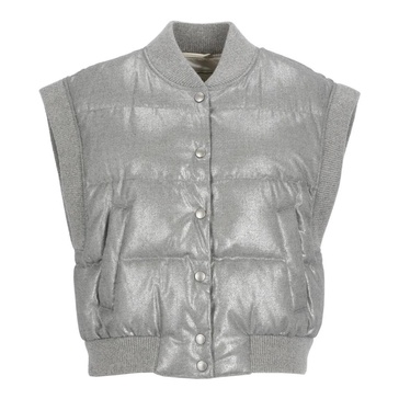 Quilted Sleeveless Grey Jacket