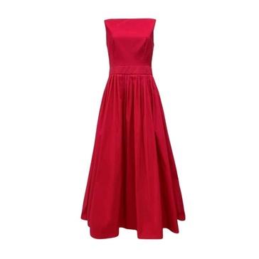 Red Taffeta Dress with Bow