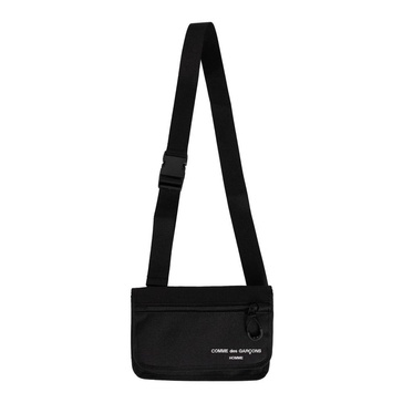 Black Nylon Shoulder Bag with Logo