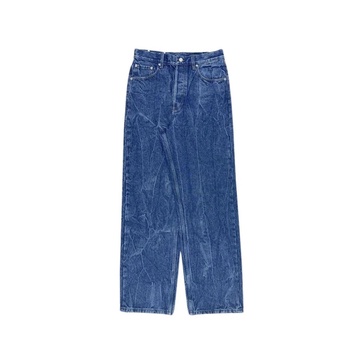 Blue Cotton Jeans Straight Leg Cut