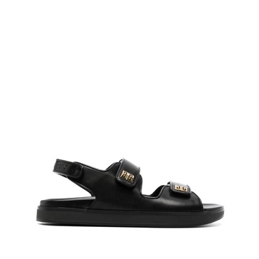 GIVENCHY 4G-Motif Flat Leather Sandals for Women in Black