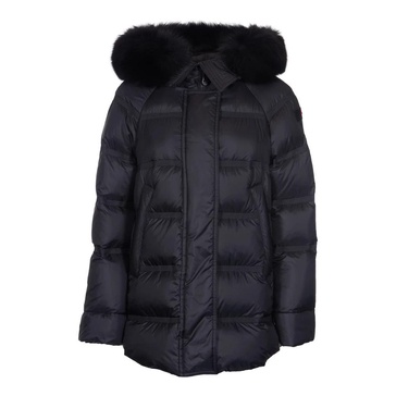 Black Down Jacket with Large Quilts