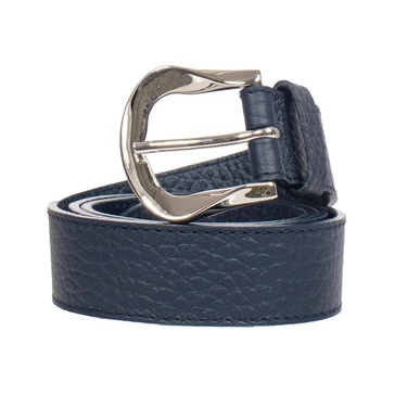 Leather Belt with Palladium Buckle