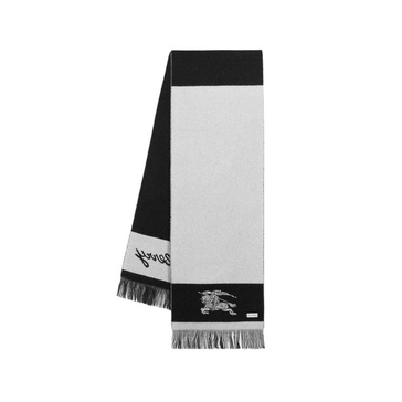 Burberry EKD Logo Jacquard Fringed-Edge Scarf