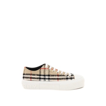 BURBERRY Beige Check Low-Top Sneakers for Women - SS23 Collection