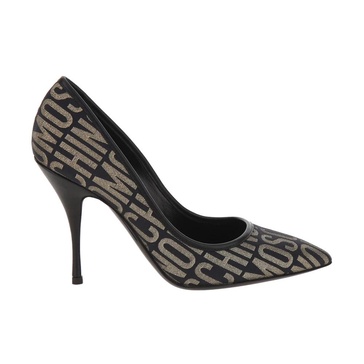 Black and Gold Logo Lurex Pump