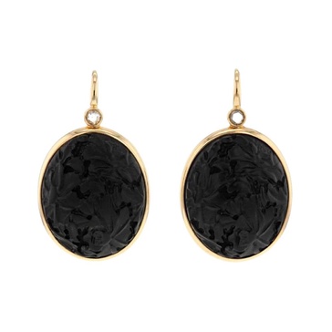 Elegant Victoria Jet Dia Rose Cut Earrings