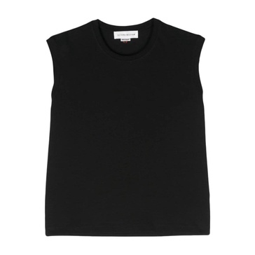 Black Jersey Sleeveless Logo Polo