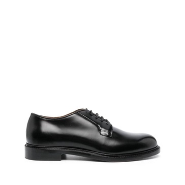 Black Leather Lace-up Shoes for Men