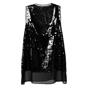 Black Sequined Tank Top