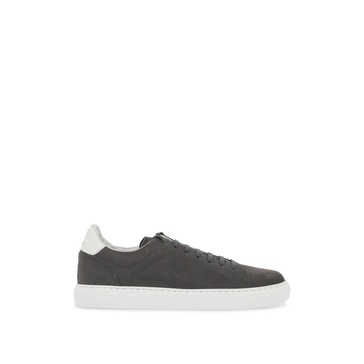 Nubuck Sneakers with Logo Patch