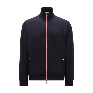 Navy Zip-Up Sweatshirt with Tricolour Trim