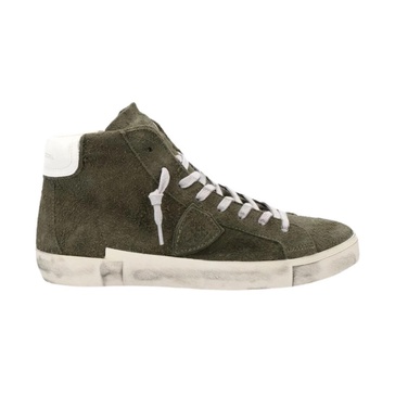 Green High Top Sneakers Distressed Style