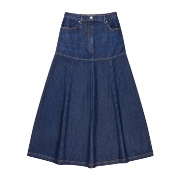 Denim Flare Skirt Indigo