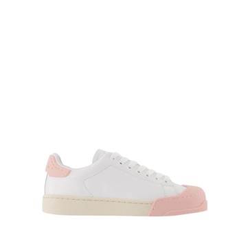 Lilly White/Light Pink Leather Bumper Sneakers