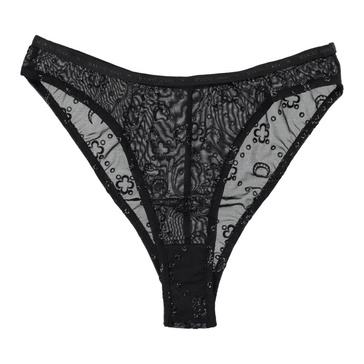 Black Mesh Flock Glitter Briefs