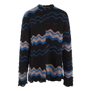 Black Broken Waves Sweater