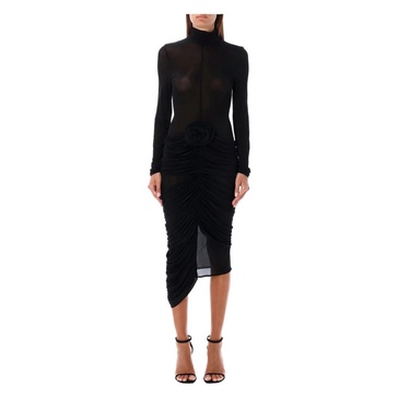 Black Sheer Midi Dress AW24