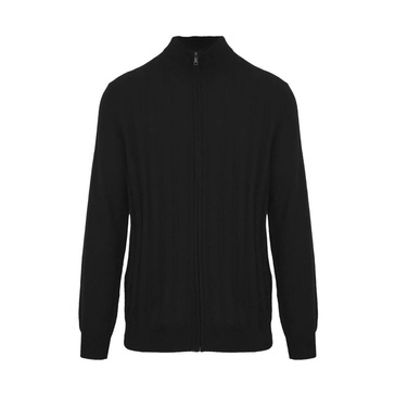 Black Wool Sweater Zipper Front