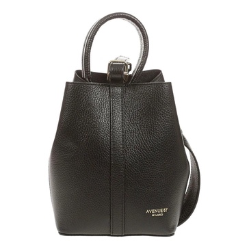 FLAVIA Leather Bucket Bag with Strap