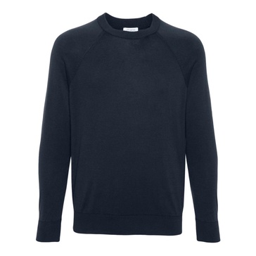 Blue Cotton Crew Neck Jumper