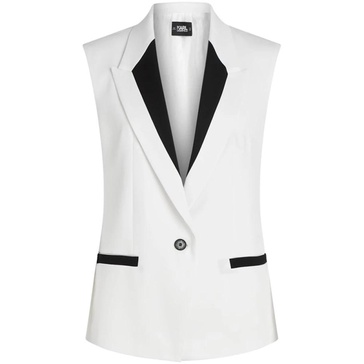 Two Tone Tailored Gilet with Peak Lapels