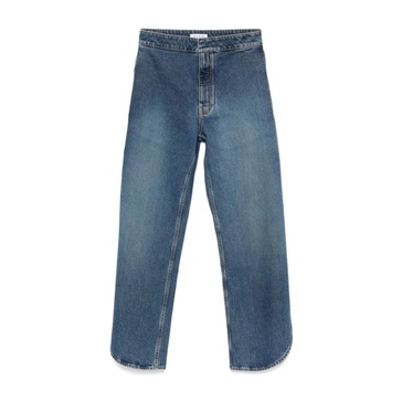 Blue Washed Denim Jeans with Slits