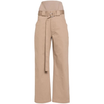 Beige Cotton Cargo Trousers