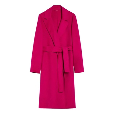 Fuchsia Wool Blend Wrap Coat