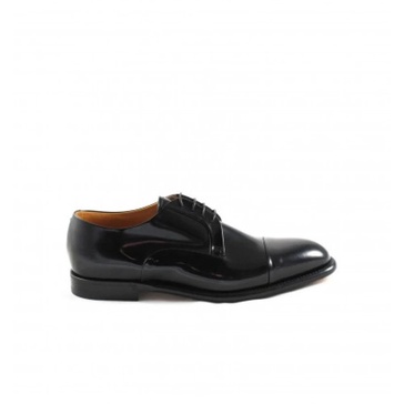 Black Glossy Leather Derby Shoes