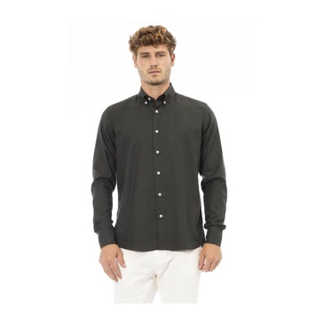 Green Cotton Button-Down Shirt