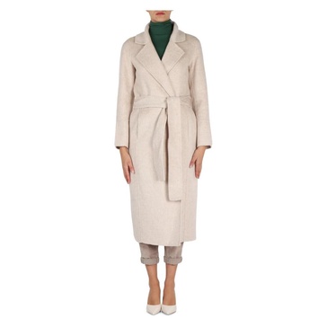 Long Wool Blend Coat with Belt