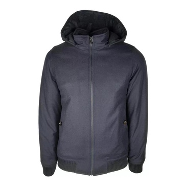 Blue Wool Padded Jacket