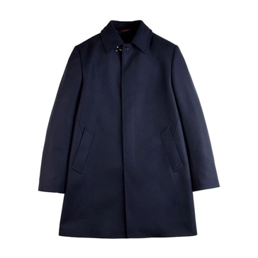 Navy Cashmere Wool Classic Coat