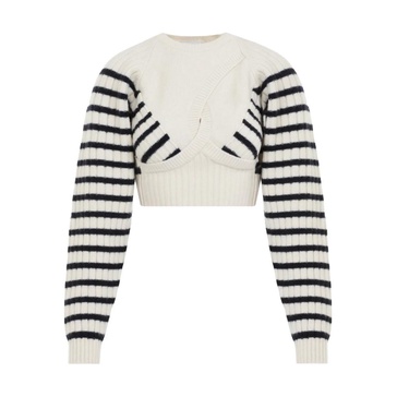 Ribbed Mariniere Crop Pullover