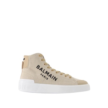 b court high top-canvas&logo in white cotton