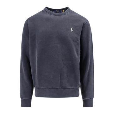 Grey Sweatshirt with Logo Embroidery