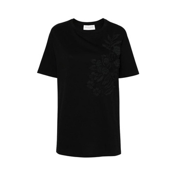 Floral Embroidered Cotton T-shirt