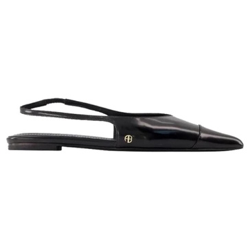 elena slingback flats -  - calfskin - black