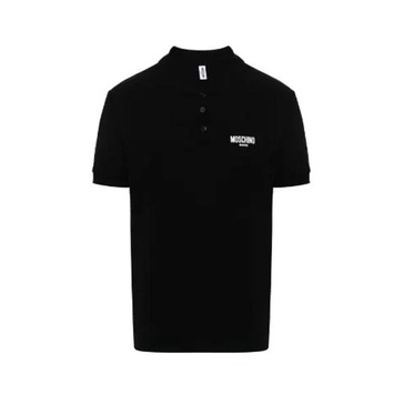 Black Logo Embroidered Polo Shirt